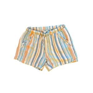 Briggs women’s Sz Medium striped beige linen comfort drawstring shorts